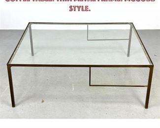Lot 938 Modernist Metal and Glass Coffee Table. Thin metal frame. McCobb style. 