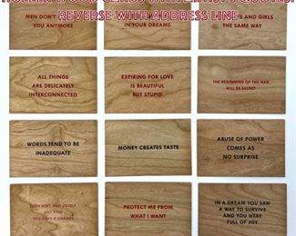 Lot 940 Jenny Holzer Truisms. 12 pc JENNY HOLZER Wood Cards with Artist s Quotes. Reverse with address line