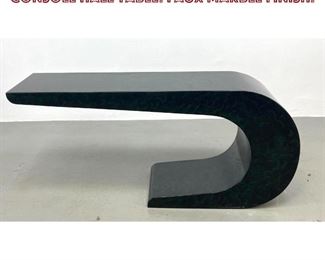 Lot 945 Modernist Cantilever Lacquered Console Hall Table. Faux Marble Finish. 