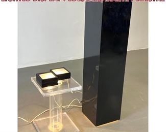 Lot 950 Lighted Pedestal with 2 Small Lighted Display Pedestals, Lucite Pedestal