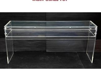Lot 962 Lucite Curio Console table with inset glass top