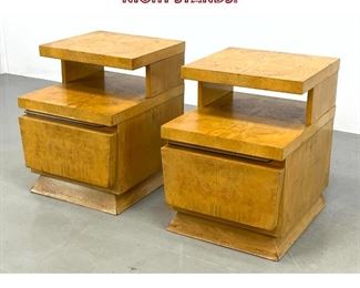 Lot 964 Pair Olive wood Side Table Night Stands. 