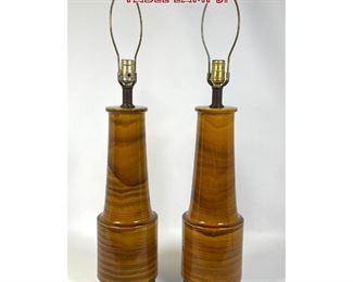 Lot 993 Pair Mid Century Modern Pottery Table Lamps. 