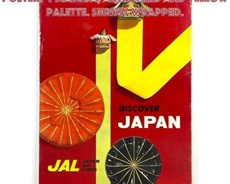 Lot 1011 JAPAN AIR LINES Vintage Travel Poster. T MASUDA, Artist. Red and Yellow Palette. Shrink Wrapped. 