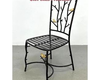 Lot 1032 Decorative Iron Side Chair with Gilt Bird Figures. 