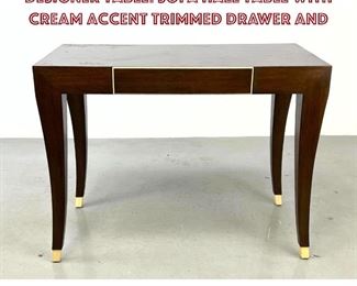 Lot 1049 SALLY LEWIS for J ROBERT SCOTT Designer Table. Sofa Hall Table with cream accent trimmed drawer and 