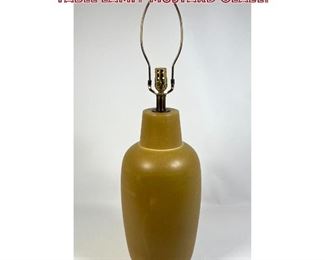 Lot 1052 Mid Century Modern Pottery Table Lamp. Mustard glaze. 
