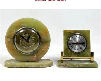 Lot 1056 Pair Art Deco Onyx Frame Desk Clocks. 