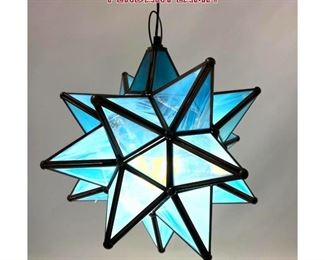 Lot 1083 Blue glass star form pendant lamp. 