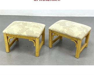 Lot 1120 Pair of Rattan Stools. Recent upholstery. 