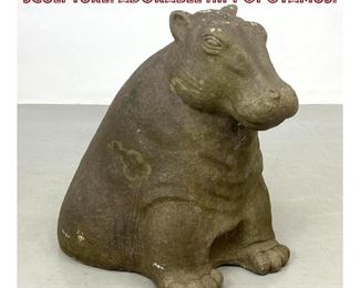 Lot 1140 Cast Seated Hippo Figural Sculpture. Adorable Hippopotamus. 