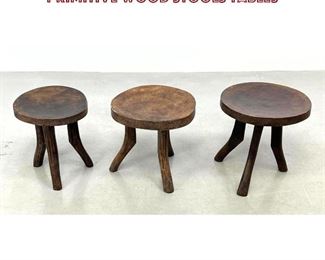 Lot 1144 Set 3 West African Senufo Primitive Wood Stools Tables