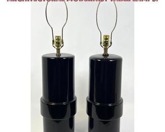 Lot 1160 Contemporary Black Glazed Architectural Modernist Table Lamps. 
