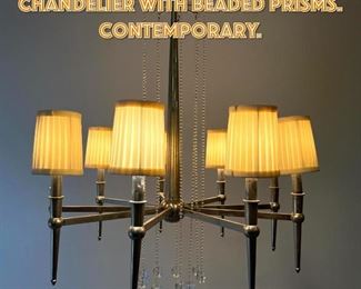 Lot 1202 TOMMI PARZINGER Style chandelier with beaded prisms. Contemporary. 