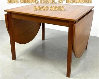 Lot 1209 Danish Modern Teak Drop Side Dining Table. 22 Rounded Drop Sides. 