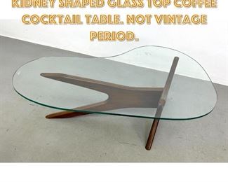 Lot 1211 ADRIAN PEARSALL style kidney shaped glass top coffee cocktail table. Not vintage period. 