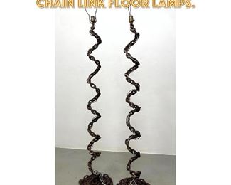 Lot 1216 Pair Franz West Style Chain Link Floor Lamps. 