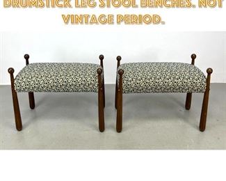 Lot 1224 Pair Jean Royere style Drumstick Leg Stool Benches. Not vintage period. 