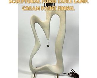 Lot 1250 Organic Biomorphic Sculptural Form Table Lamp. Cream Paint Finish. 