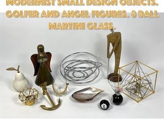 Lot 1254 Large Collection of Modernist Small Design Objects. Golfer and Angel Figures. 8 Ball Martini Glass. 