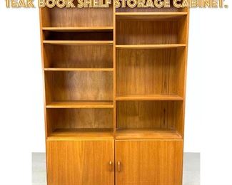 Lot 1267 Large Tall Danish Modern Teak Book Shelf Storage Cabinet.