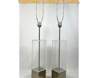 Lot 1269 Pair of Lucite and Chrome Laurel Lamps. 