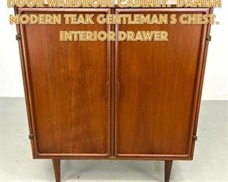 Lot 1270 HOVMAND OLSEN Bi fold Door Wardrobe Cabinet. Danish Modern Teak Gentleman s Chest. Interior Drawer