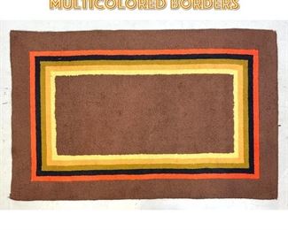 Lot 1313 6 2 x 3 11 Brown rug with multicolored borders