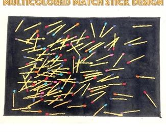 Lot 1314 3 11 x 5 11 black carpet with multicolored match stick design