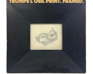 Lot 1332 Crumpled Dollar Bill Trompe L Oeil Print. Framed. 