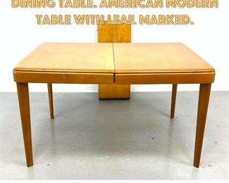 Lot 1412 HEYWOOD WAKEFIELD Maple Dining Table. American Modern Table with leaf. Marked. 