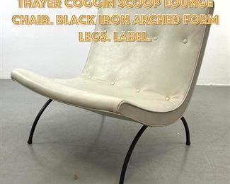 Lot 1424 Milo Baughman for Thayer Coggin Scoop lounge chair. Black iron arched form legs. Label. 