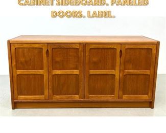 Lot 1433 DSCAN 4 Door Credenza Cabinet Sideboard. Paneled Doors. Label.