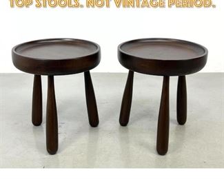 Lot 1435 Pair Jean Royere style Dish Top Stools. Not vintage period. 