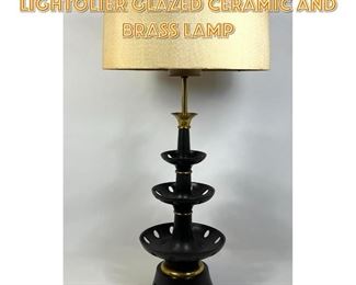 Lot 1446 Gerald Thurston Lightolier Glazed Ceramic and Brass Lamp