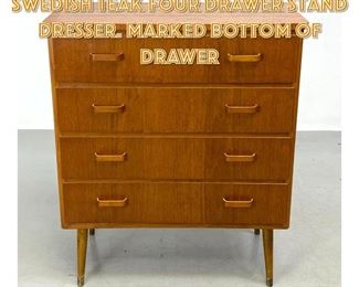 Lot 1461 Gyllensvaans Mobler Swedish Teak Four Drawer Stand Dresser. marked bottom of drawer