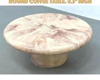 Lot 1463 Low Faux Marble Resin Round Coffee Table. 8.5 high