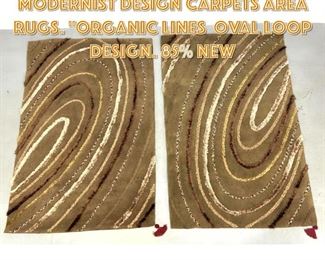 Lot 1476 2pc 6 7 4 5 STEPEVI Modernist Design Carpets Area Rugs. Organic Lines Oval Loop design. 85 New 