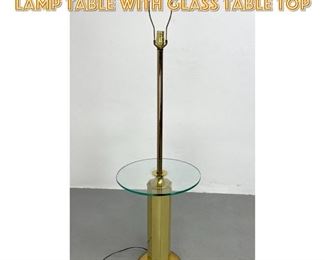 Lot 1497 Modernist Brass Floor Lamp Table with glass table top