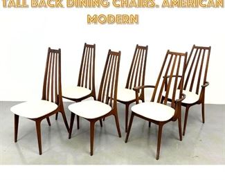 Lot 1504 Set 6 Mid Century Modern Tall Back Dining Chairs. American Modern