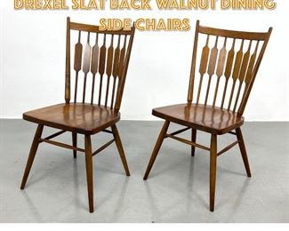 Lot 1514 Pair of Kipp Stewart Drexel Slat Back Walnut Dining Side Chairs