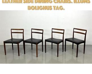 Lot 1539 4 Danish Rosewood and Leather Side Dining Chairs. ILLUMS BOLIGHUS Tag. 