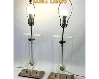 Lot 1549 Laurel lucite and brass table lamps