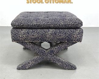Lot 1570 Fully Upholstered x Base Stool Ottoman. 