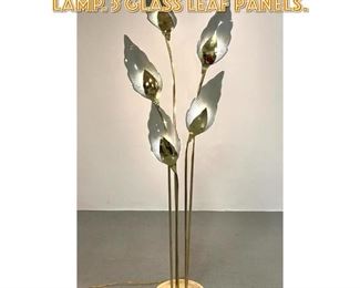 Lot 1579 Brass and Glass Floor Lamp. 5 Glass leaf panels.