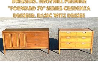 Lot 1621 2pc Modern Design Dressers. BROYHILL PREMIER Forward 70 Series Credenza Dresser. BASIC WITZ Dresse