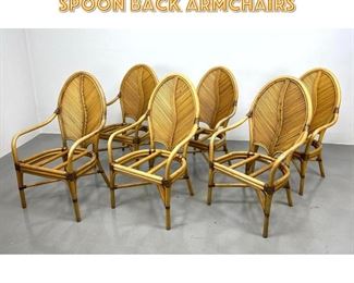 Lot 1628 6 Bamboo and Sinew Spoon Back Armchairs