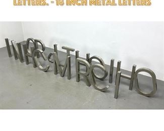 Lot 1639 Lot of 18 Metal Mountable Letters. 18 inch Metal Letters 