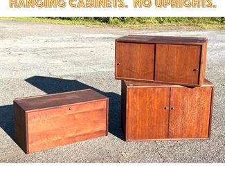 Lot 1653 3pcs Danish Modern Wall Hanging cabinets. No Uprights. 