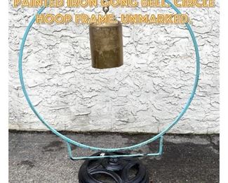 Lot 1681 Chris Hiltey Outdoor Painted Iron Gong Bell. Circle Hoop Frame. Unmarked. 